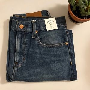 J. Crew boyfriend jeans in medium wash / dark wash